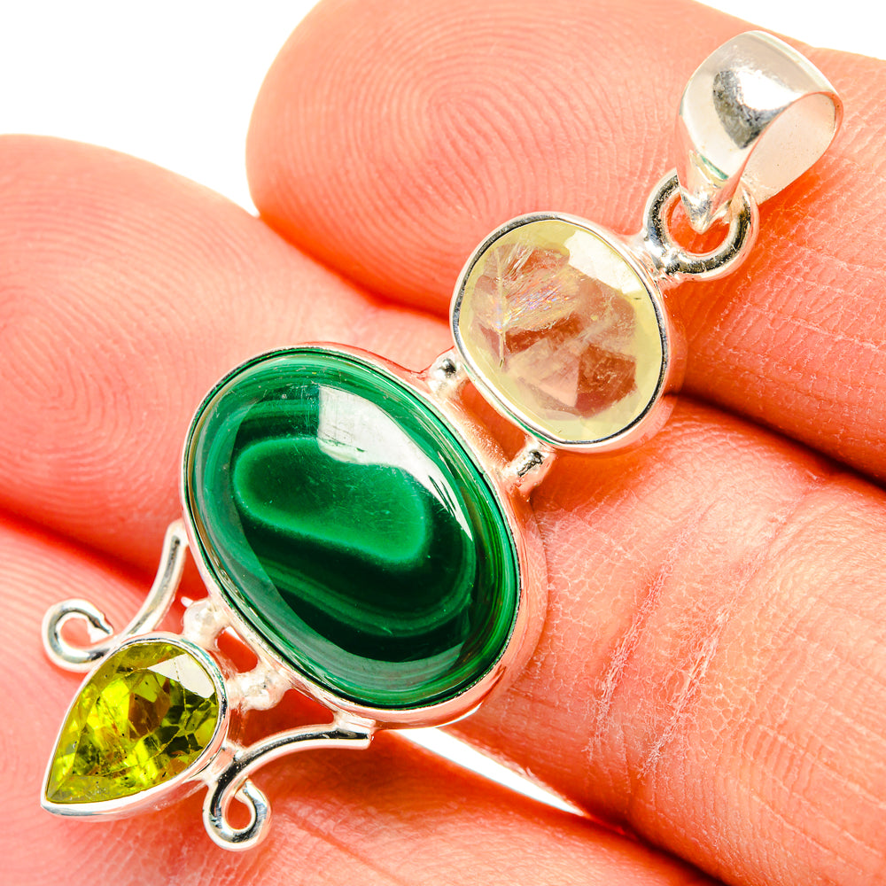Malachite Pendants handcrafted by Ana Silver Co - PD26883