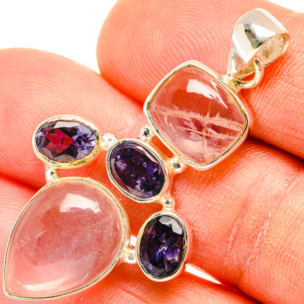 Rose Quartz Pendants handcrafted by Ana Silver Co - PD26886