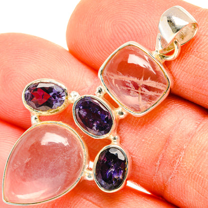 Rose Quartz Pendants handcrafted by Ana Silver Co - PD26886