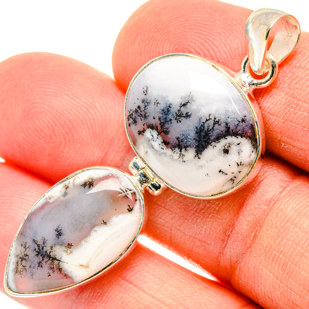 Dendritic Opal Pendants handcrafted by Ana Silver Co - PD26898