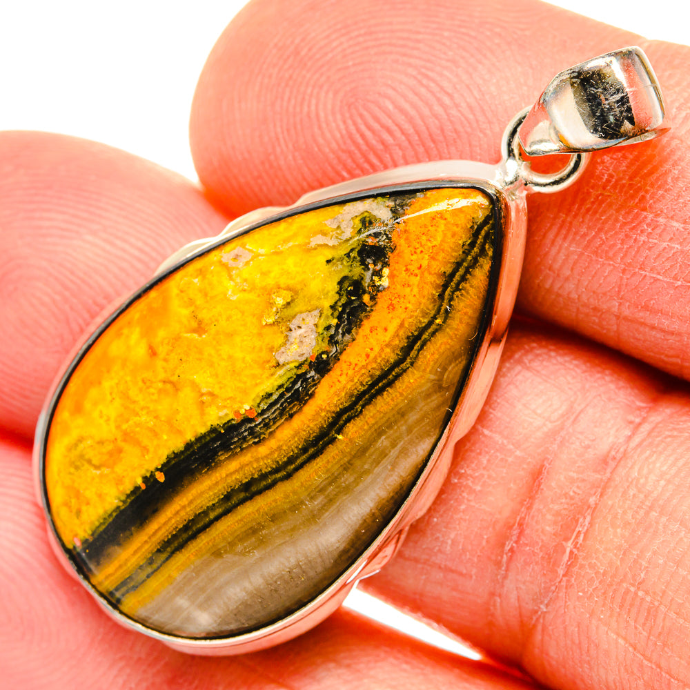 Bumble Bee Jasper Pendants handcrafted by Ana Silver Co - PD26910