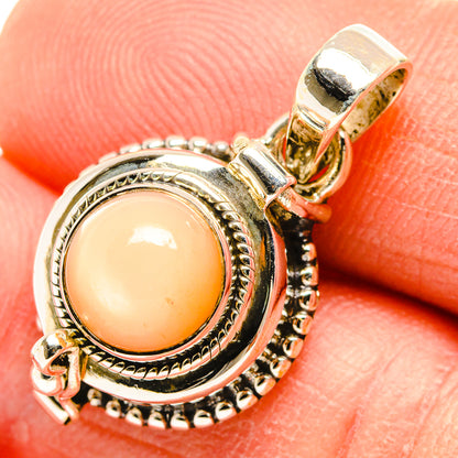 Peach Moonstone Pendants handcrafted by Ana Silver Co - PD26915