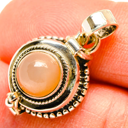 Peach Moonstone Pendants handcrafted by Ana Silver Co - PD26932