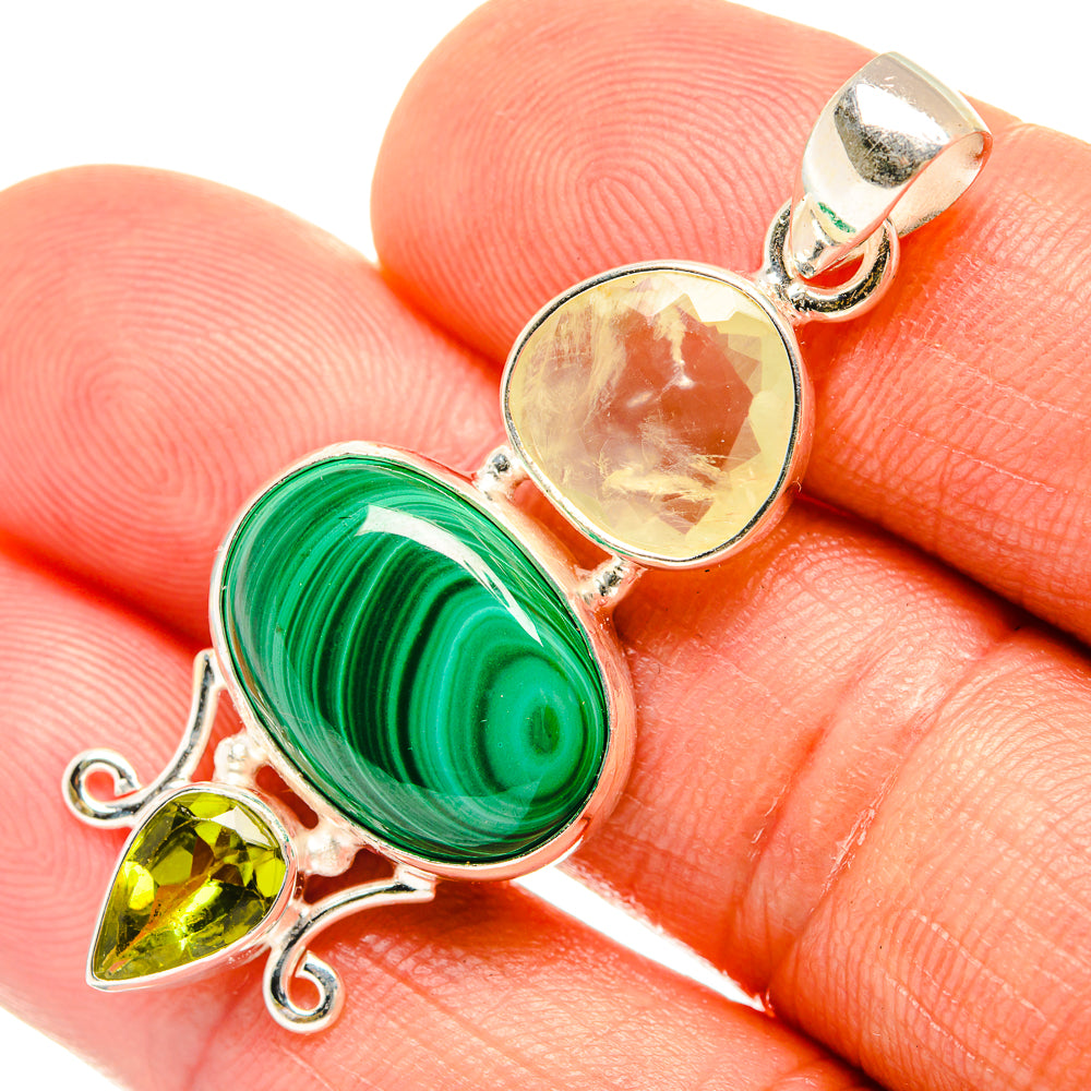 Malachite Pendants handcrafted by Ana Silver Co - PD27006