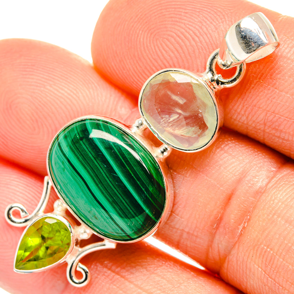 Malachite Pendants handcrafted by Ana Silver Co - PD27007