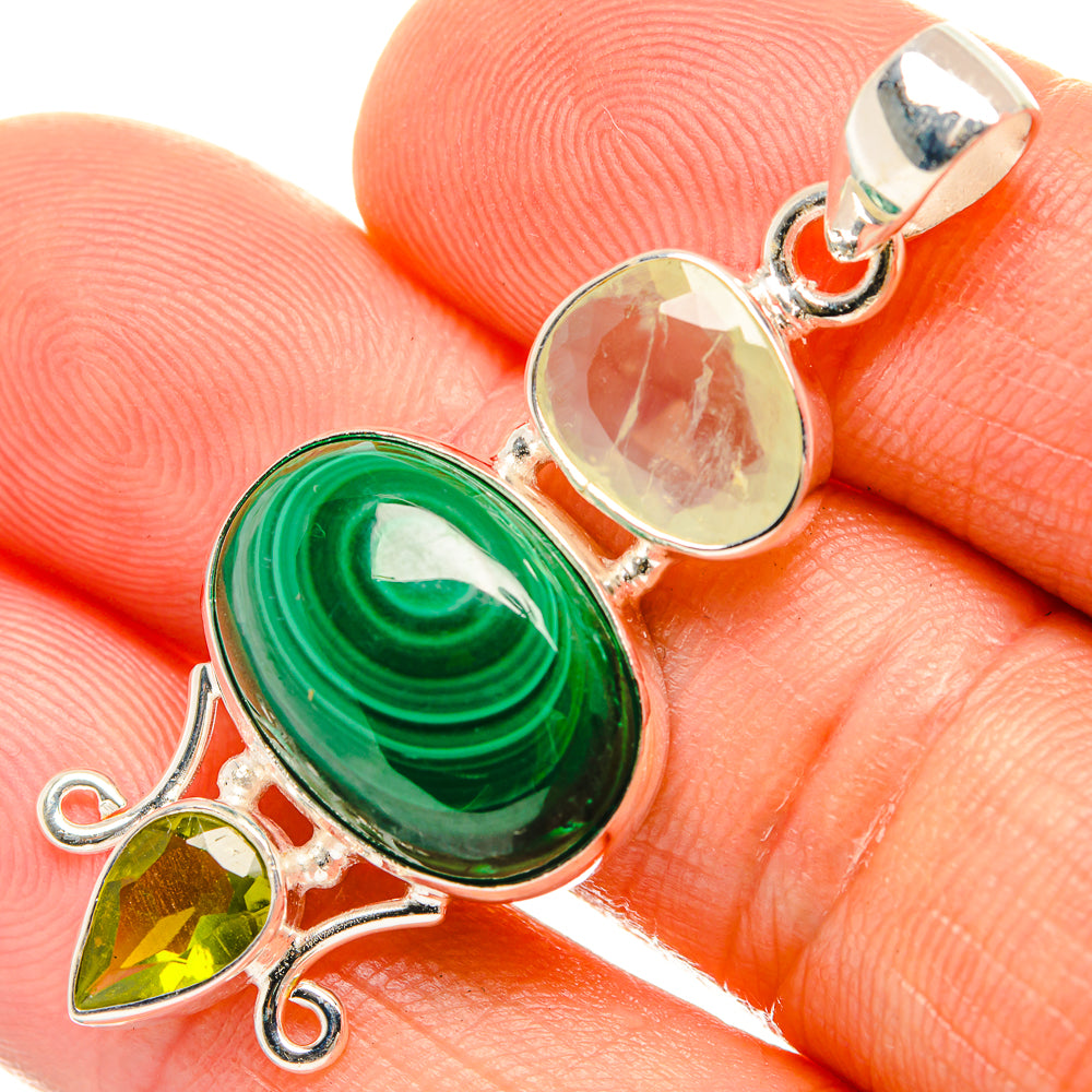 Malachite Pendants handcrafted by Ana Silver Co - PD27008