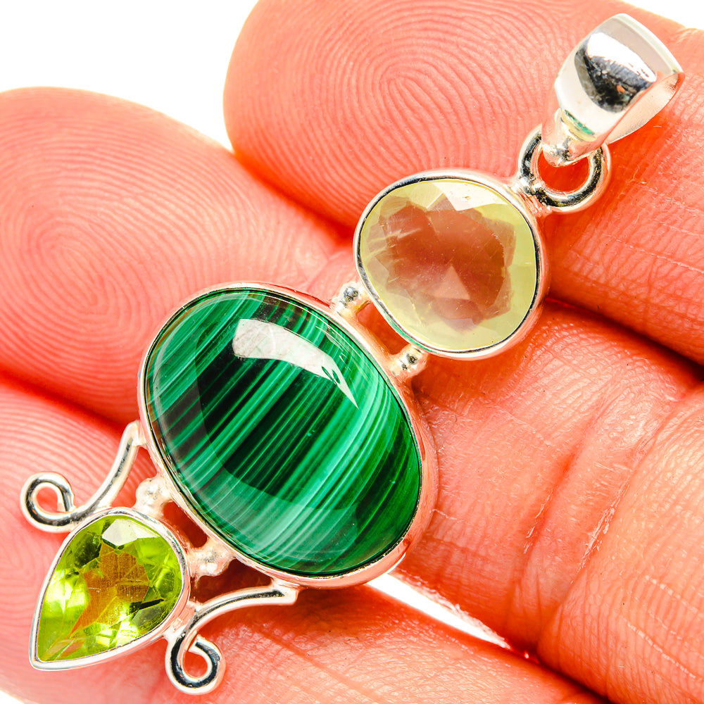 Malachite Pendants handcrafted by Ana Silver Co - PD27010