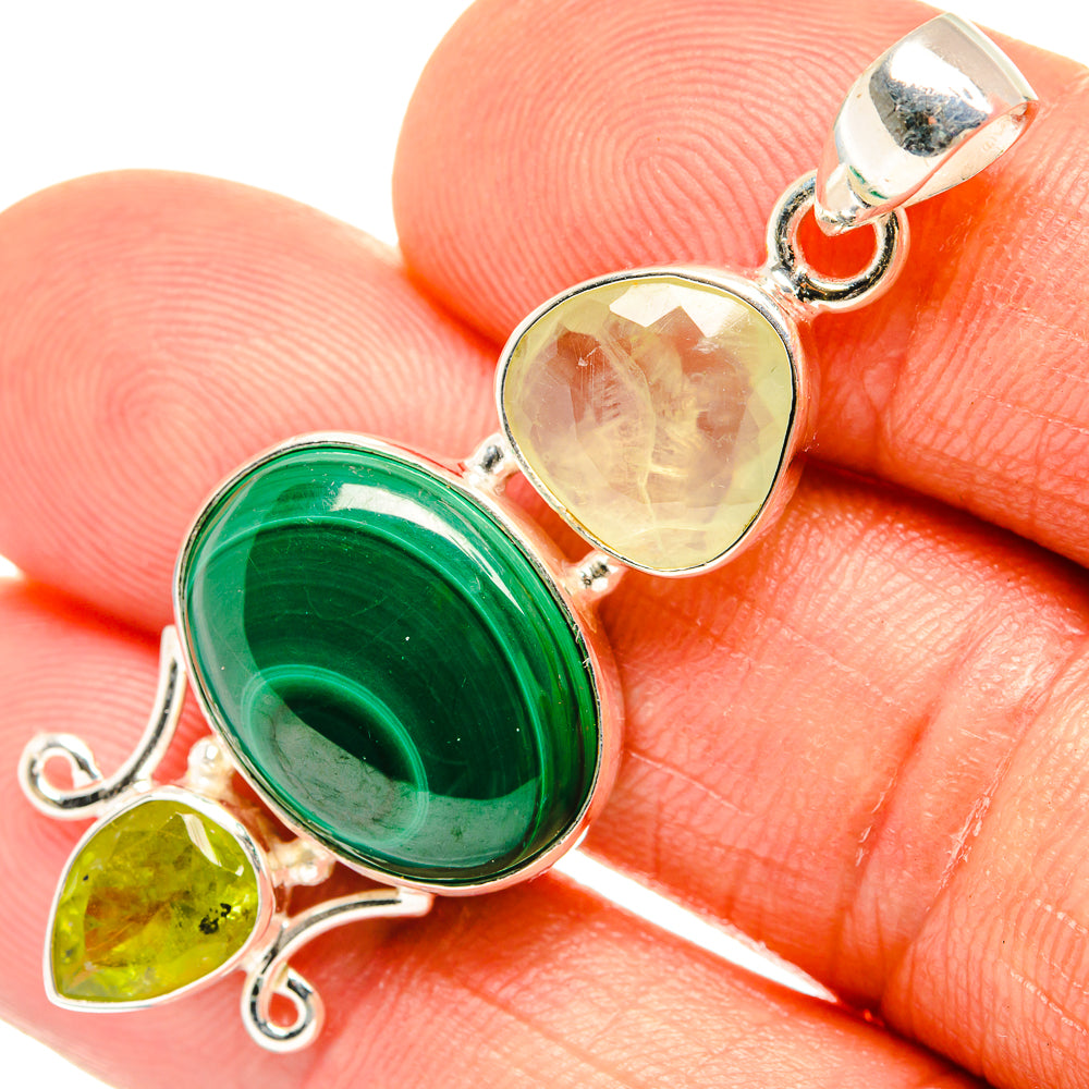 Malachite Pendants handcrafted by Ana Silver Co - PD27011