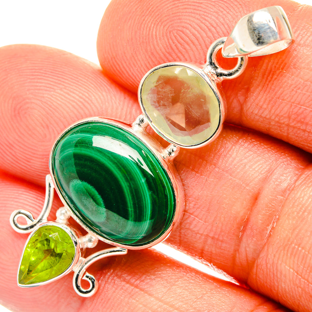 Malachite Pendants handcrafted by Ana Silver Co - PD27013