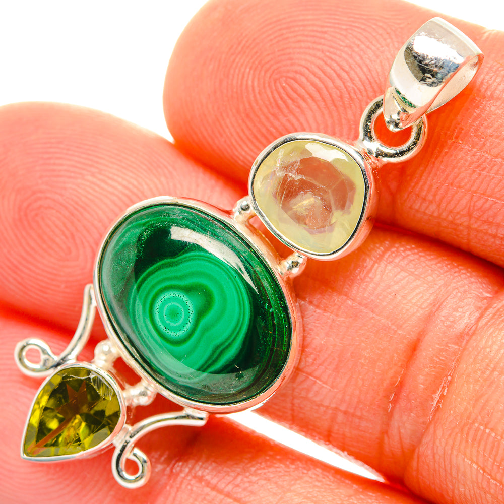 Malachite Pendants handcrafted by Ana Silver Co - PD27014