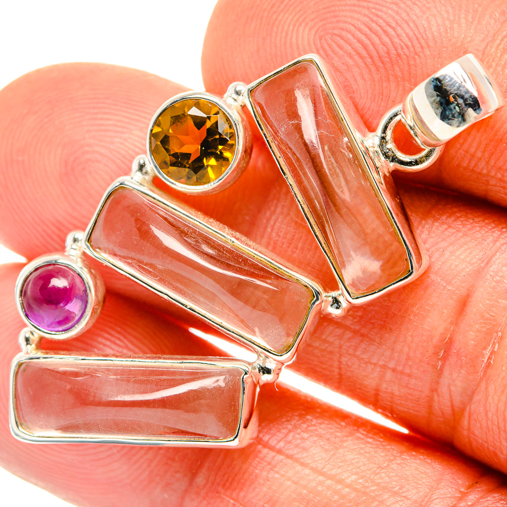 White Quartz Pendants handcrafted by Ana Silver Co - PD27025