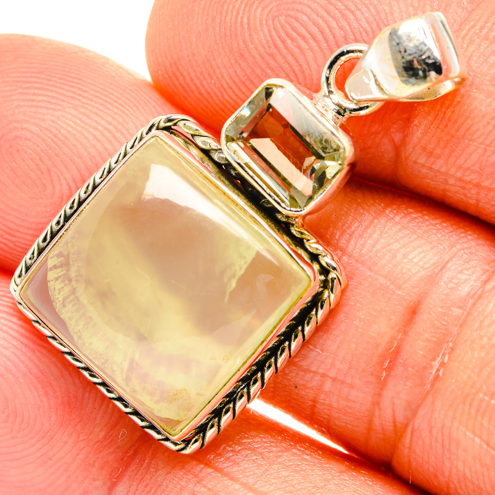 Prehnite Pendants handcrafted by Ana Silver Co - PD27048