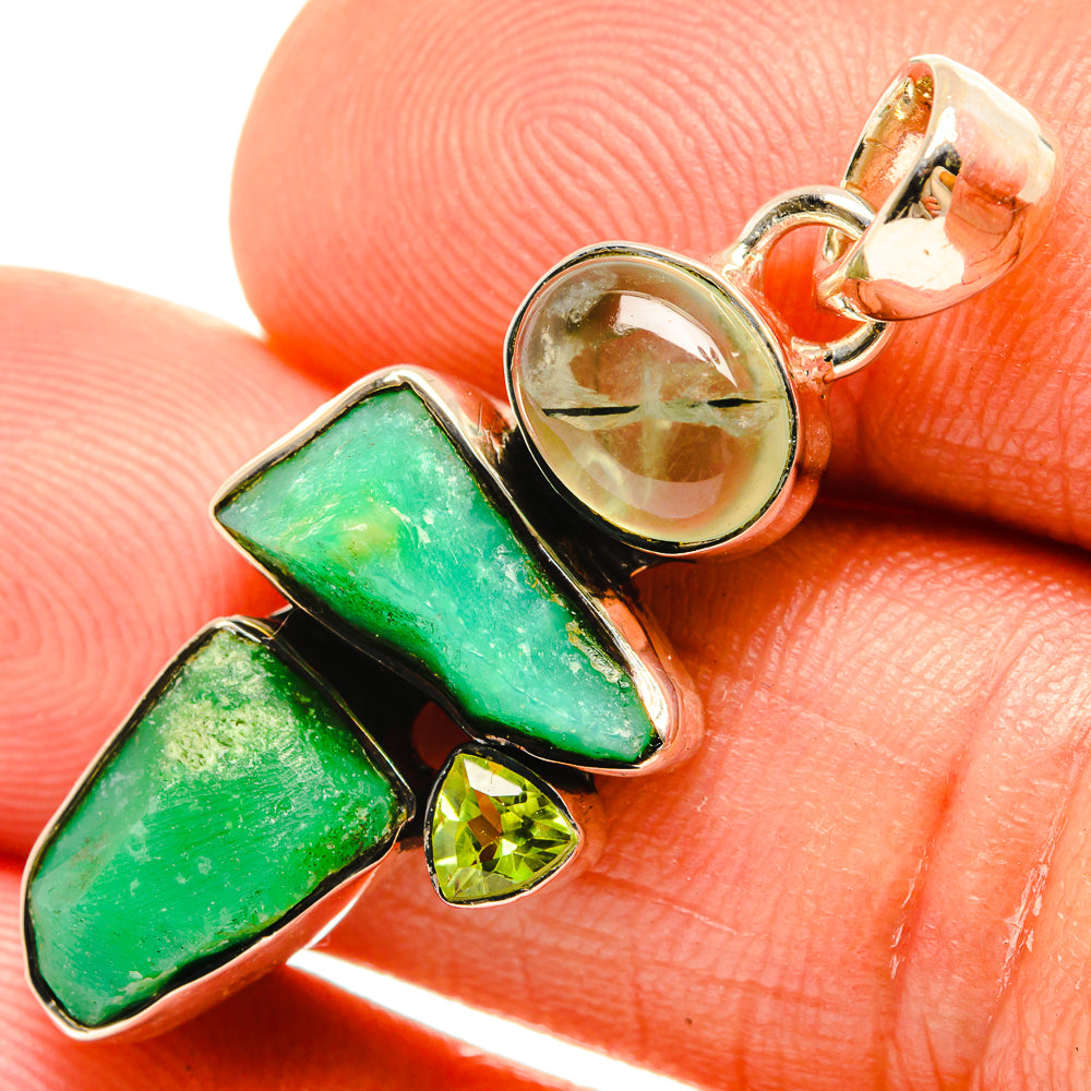 Chrysoprase Pendants handcrafted by Ana Silver Co - PD27051
