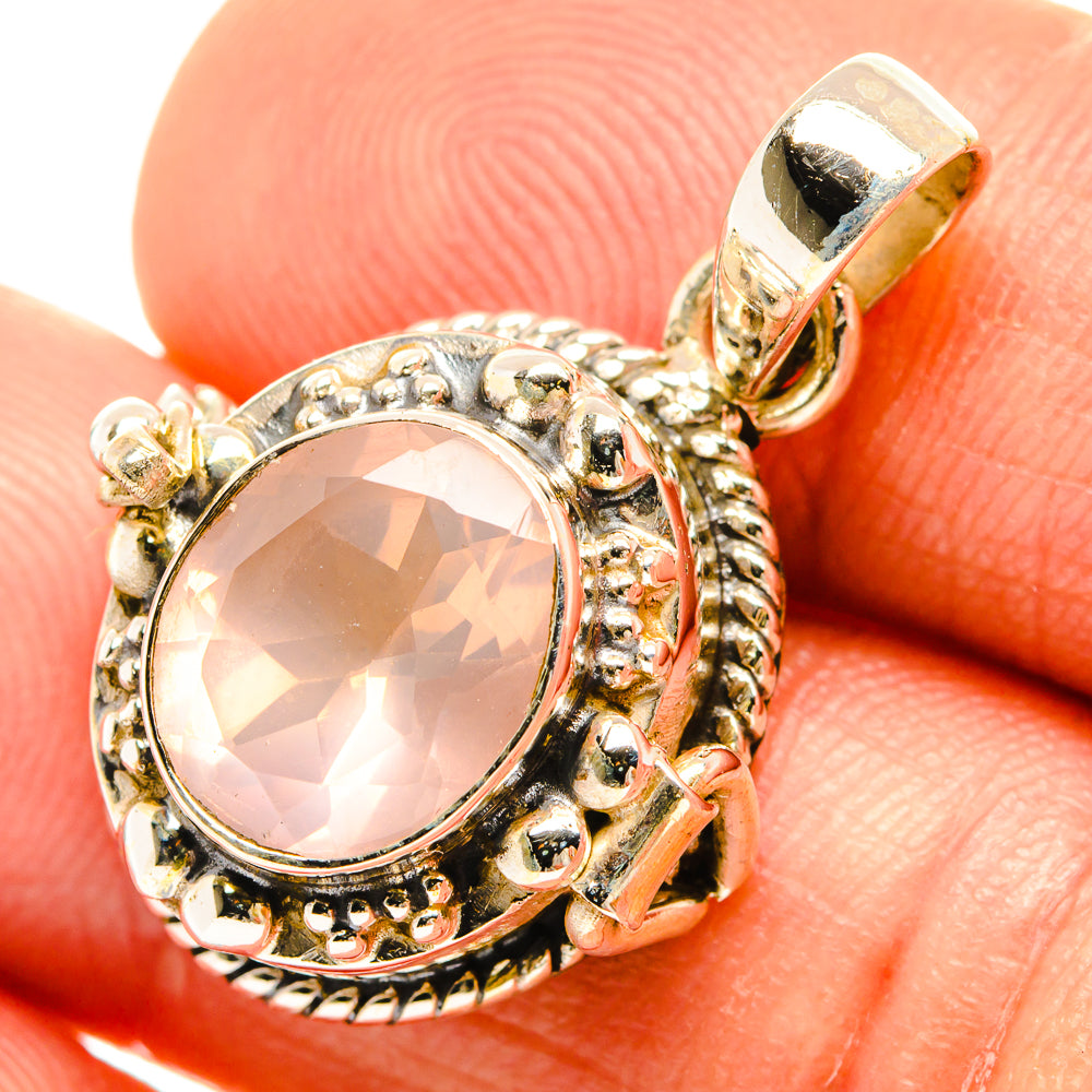 Rose Quartz Pendants handcrafted by Ana Silver Co - PD27100