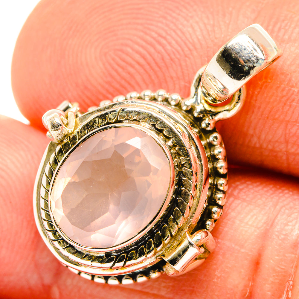 Rose Quartz Pendants handcrafted by Ana Silver Co - PD27110