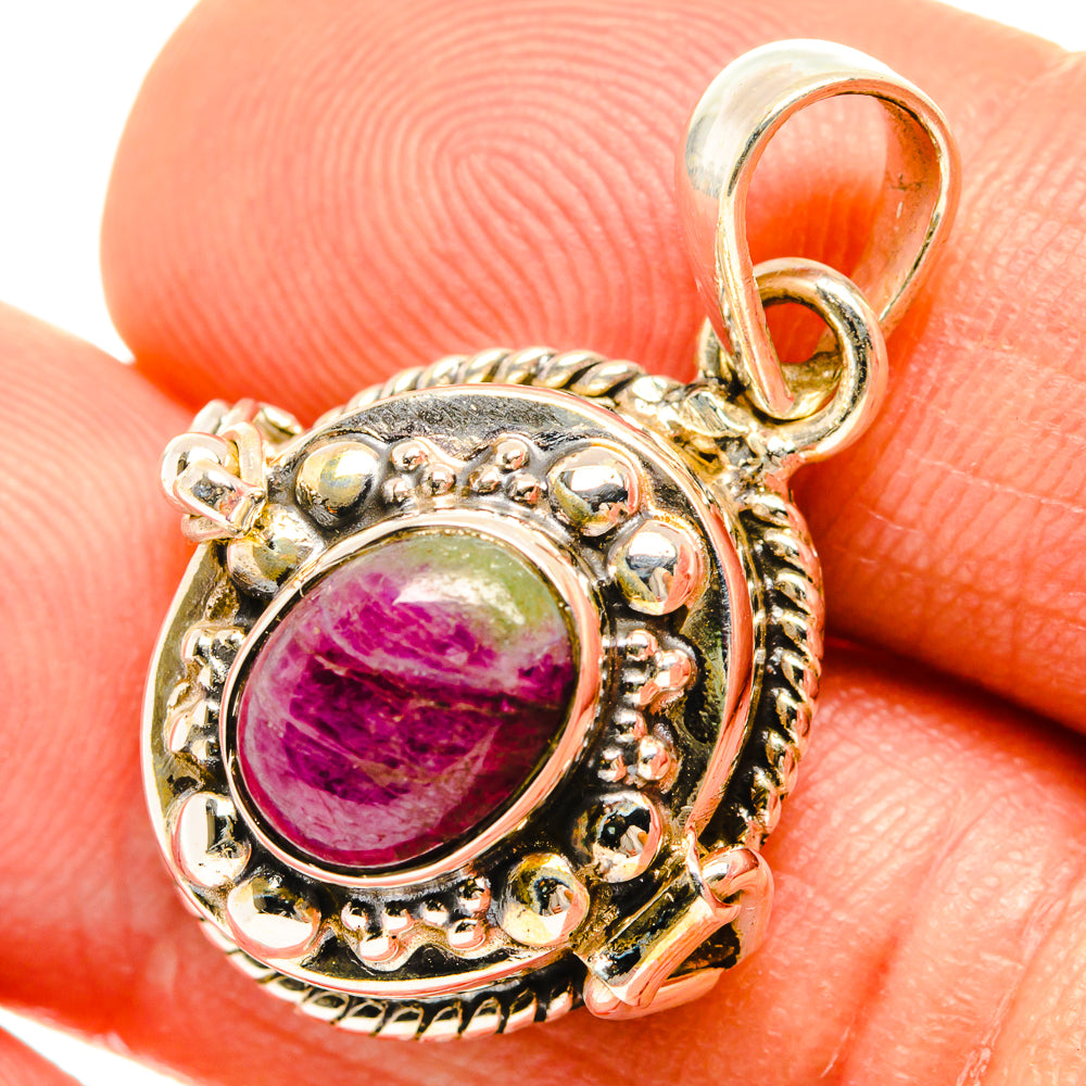 Ruby Zoisite Pendants handcrafted by Ana Silver Co - PD27127