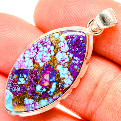 Purple Copper Composite Turquoise Pendants handcrafted by Ana Silver Co - PD27151