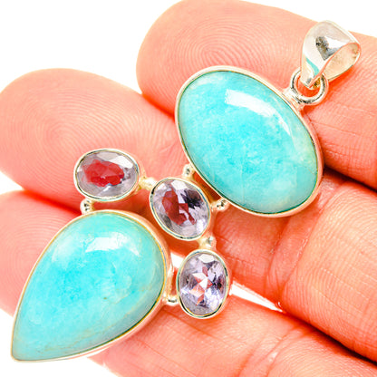 Peruvian Amazonite Pendants handcrafted by Ana Silver Co - PD27197