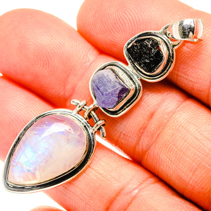 Rainbow Moonstone Pendants handcrafted by Ana Silver Co - PD27215