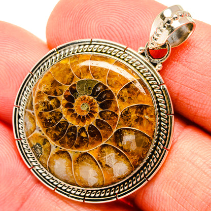 Ammonite Fossil Pendants handcrafted by Ana Silver Co - PD27254