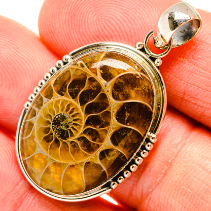 Ammonite Fossil Pendants handcrafted by Ana Silver Co - PD27256