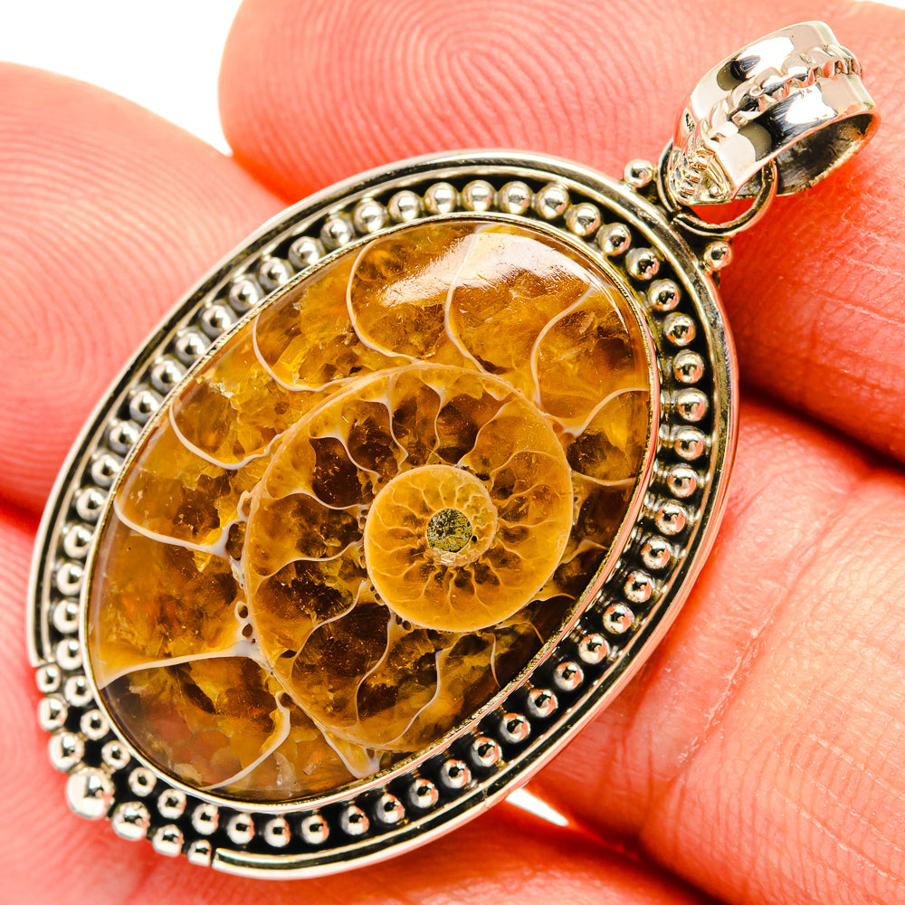 Ammonite Fossil Pendants handcrafted by Ana Silver Co - PD27258