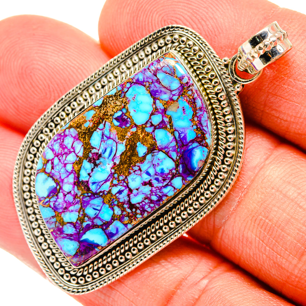 Purple Copper Composite Turquoise Pendants handcrafted by Ana Silver Co - PD27276