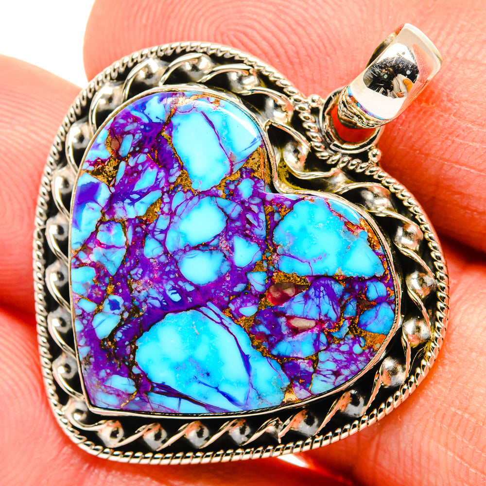 Purple Copper Composite Turquoise Pendants handcrafted by Ana Silver Co - PD27278