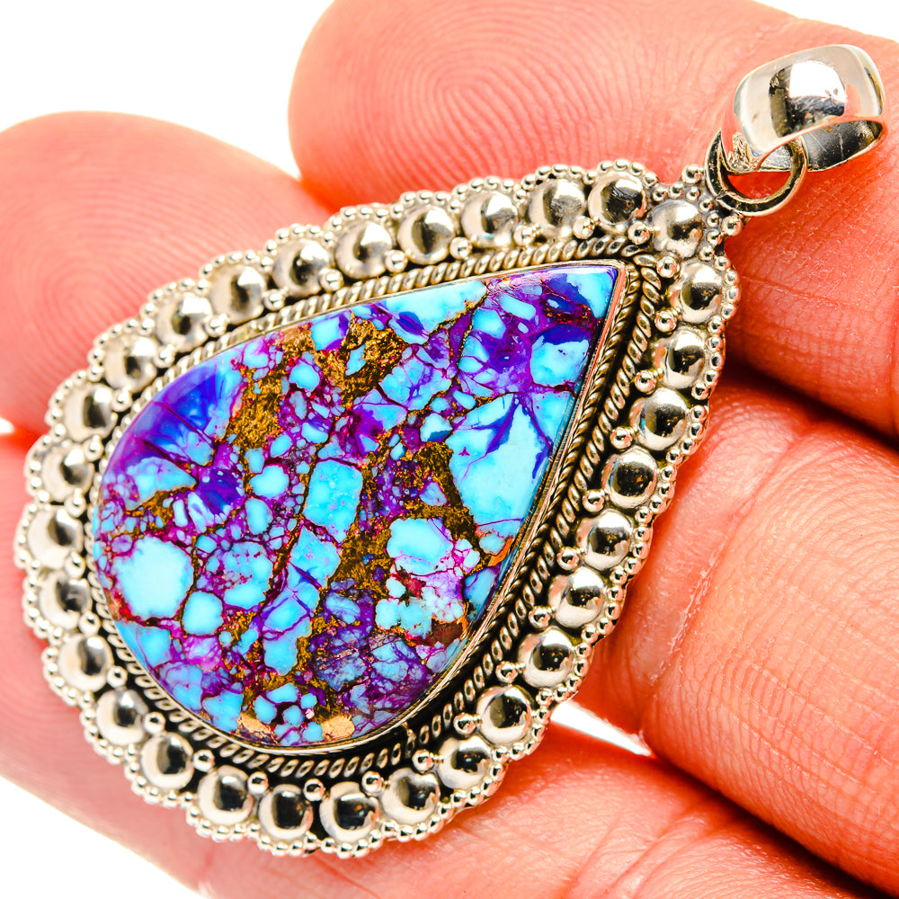 Purple Copper Composite Turquoise Pendants handcrafted by Ana Silver Co - PD27279