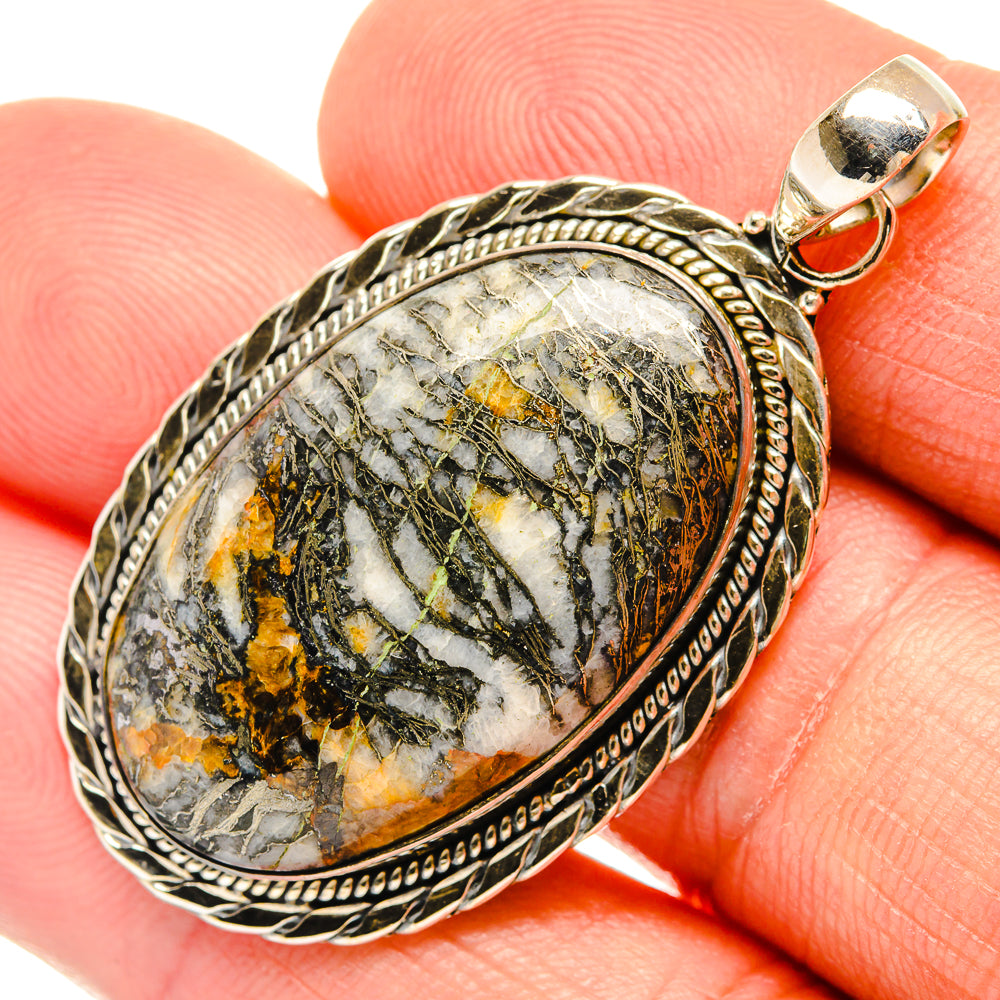Pyrite Agate Pendants handcrafted by Ana Silver Co - PD27292