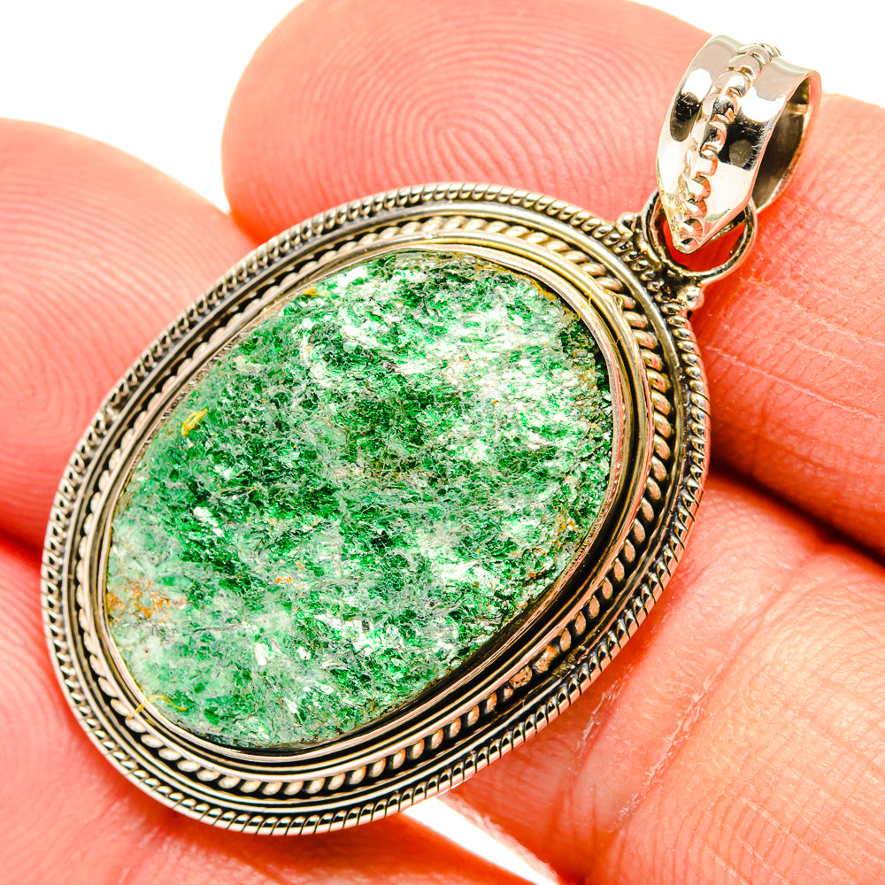 Green Fuchsite Pendants handcrafted by Ana Silver Co - PD27304