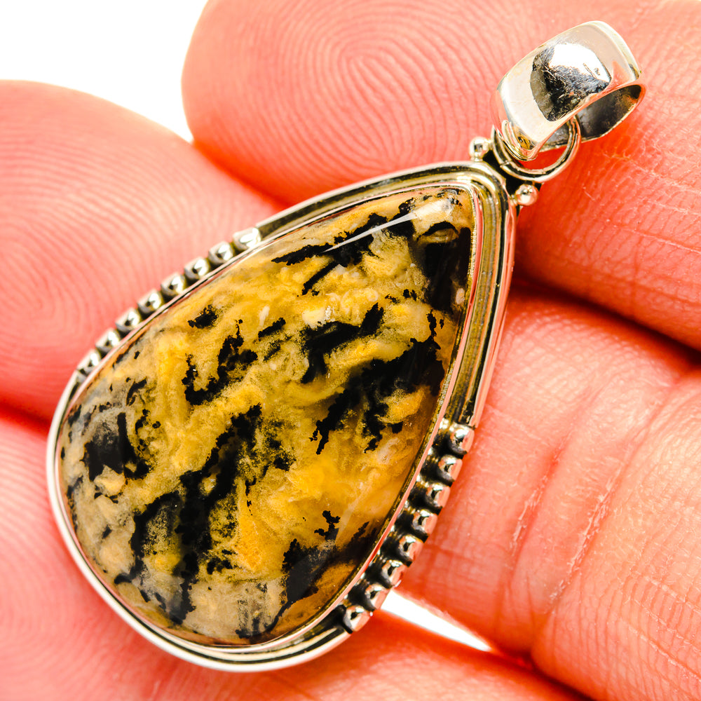 Plume Agate Pendants handcrafted by Ana Silver Co - PD27309