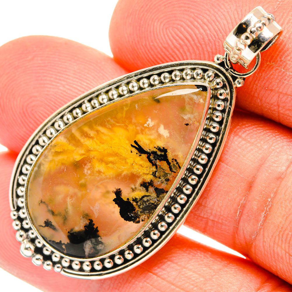Plume Agate Pendants handcrafted by Ana Silver Co - PD27320
