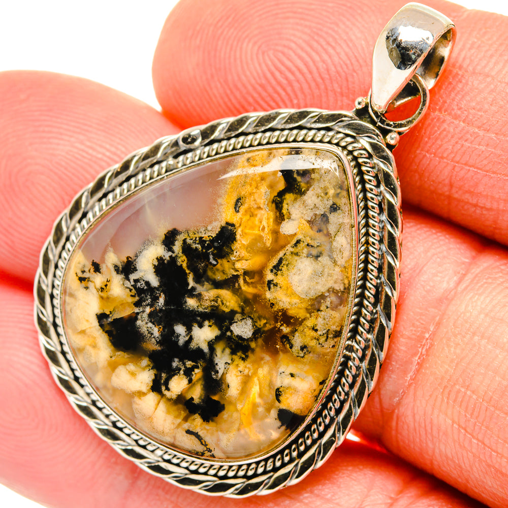 Plume Agate Pendants handcrafted by Ana Silver Co - PD27322