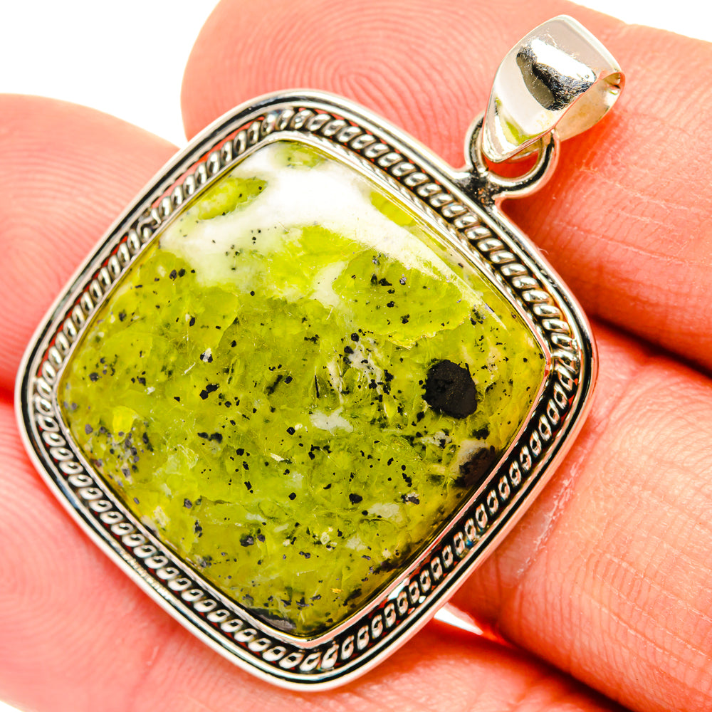 African Green Opal Pendants handcrafted by Ana Silver Co - PD27339