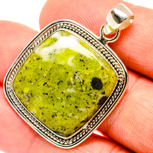 African Green Opal Pendants handcrafted by Ana Silver Co - PD27339