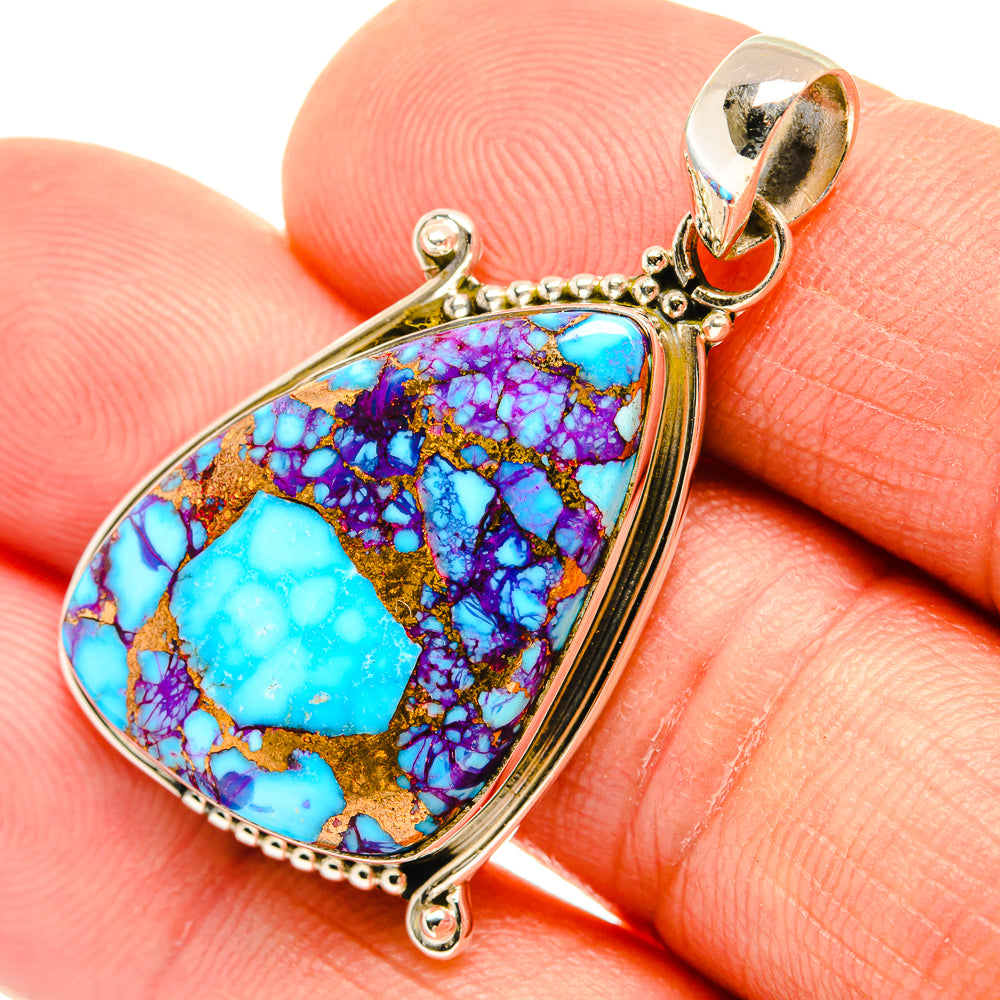 Purple Copper Composite Turquoise Pendants handcrafted by Ana Silver Co - PD27341