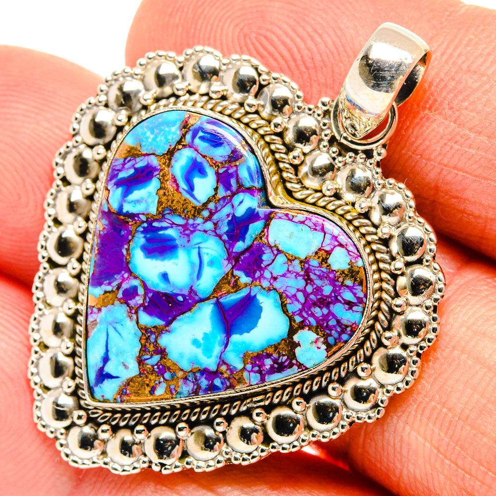 Purple Copper Composite Turquoise Pendants handcrafted by Ana Silver Co - PD27342