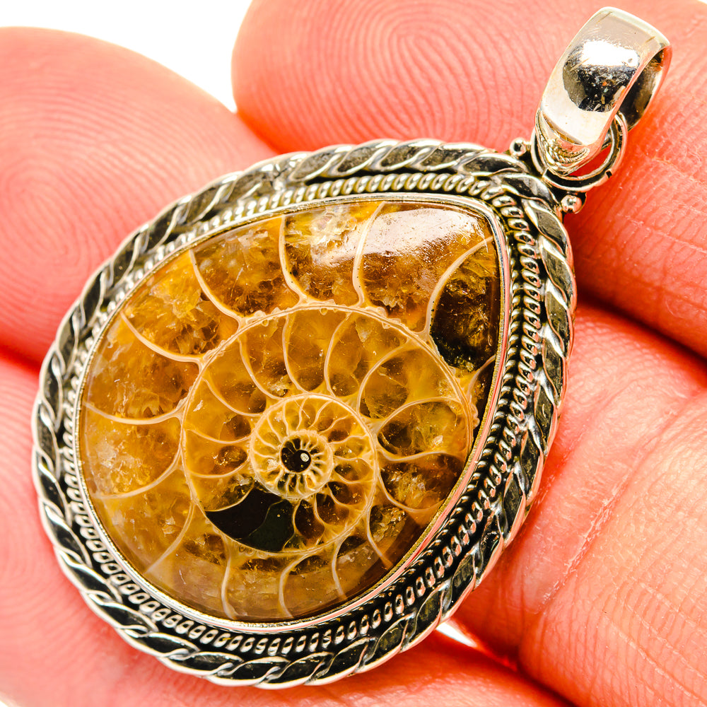 Ammonite Fossil Pendants handcrafted by Ana Silver Co - PD27343