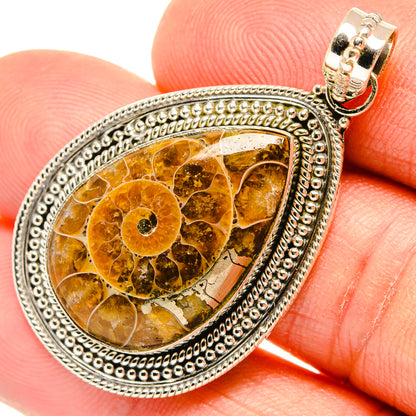 Ammonite Fossil Pendants handcrafted by Ana Silver Co - PD27344