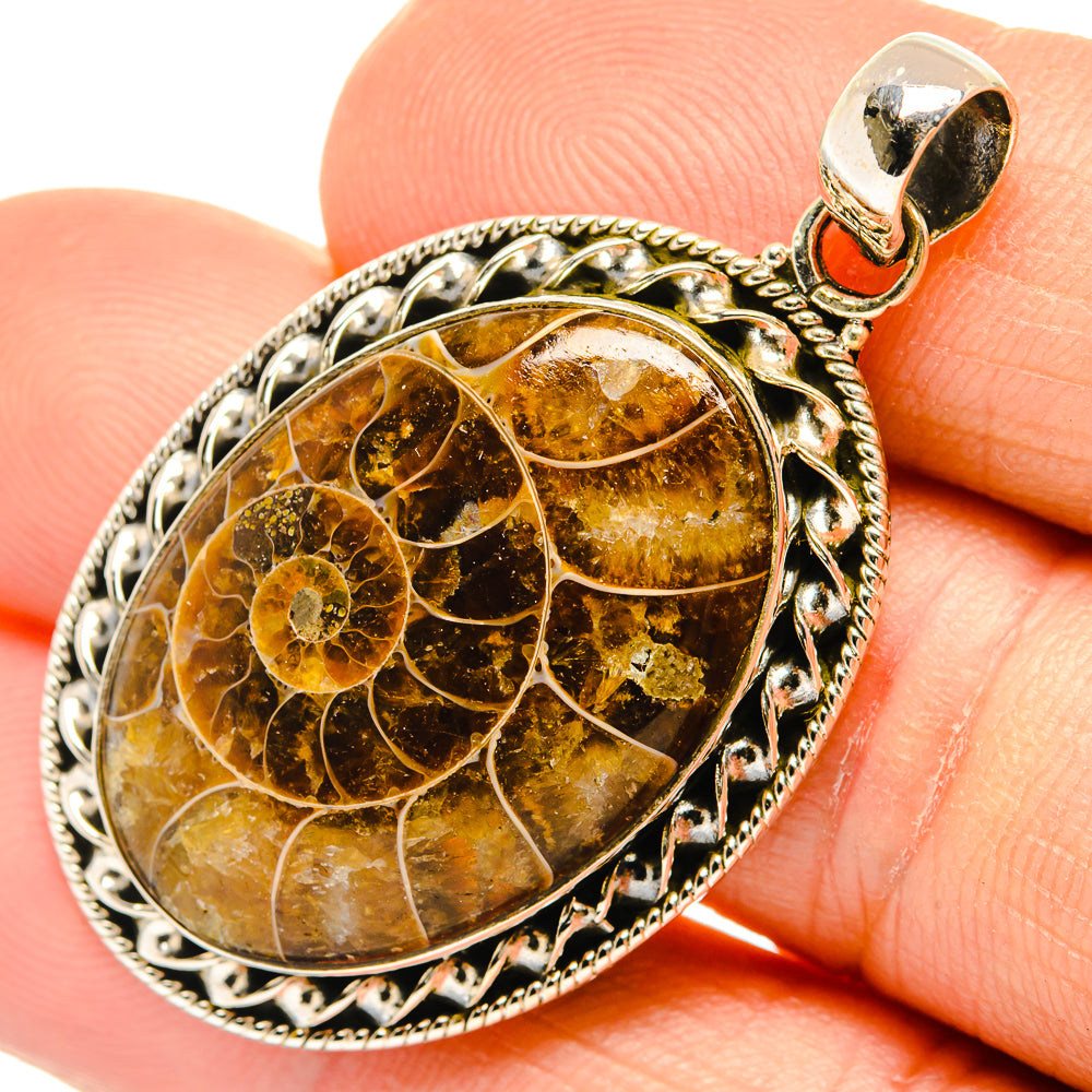 Ammonite Fossil Pendants handcrafted by Ana Silver Co - PD27346