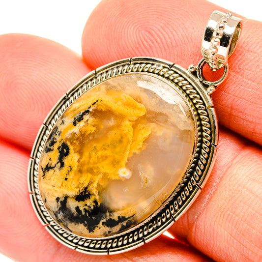 Plume Agate Pendants handcrafted by Ana Silver Co - PD27357