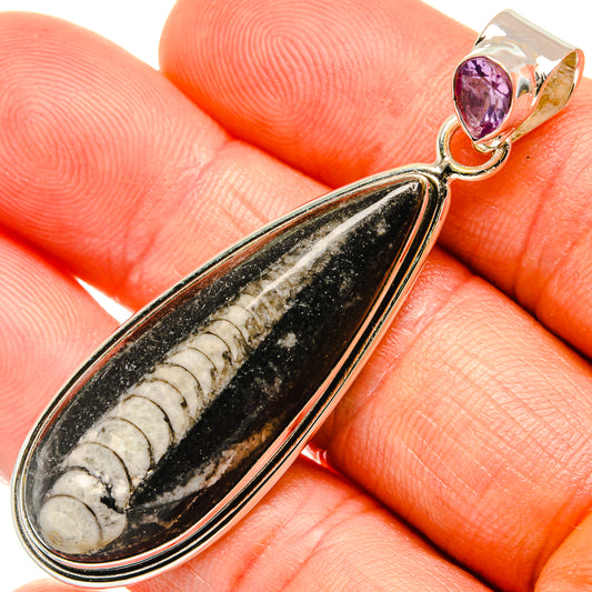 Orthoceras Fossil Pendants handcrafted by Ana Silver Co - PD27390