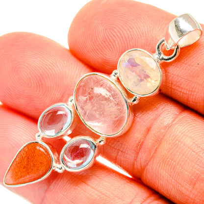 Rose Quartz Pendants handcrafted by Ana Silver Co - PD27393