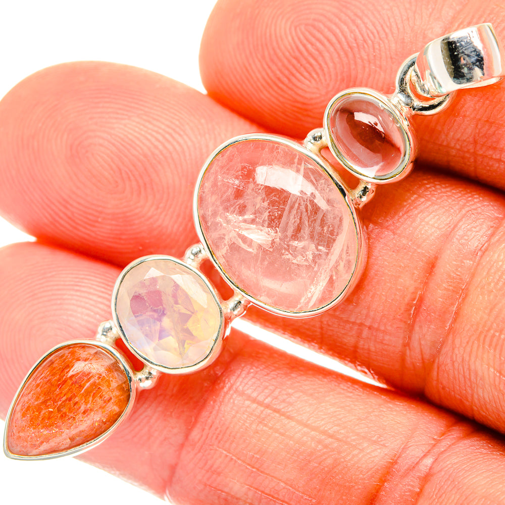 Rose Quartz Pendants handcrafted by Ana Silver Co - PD27397