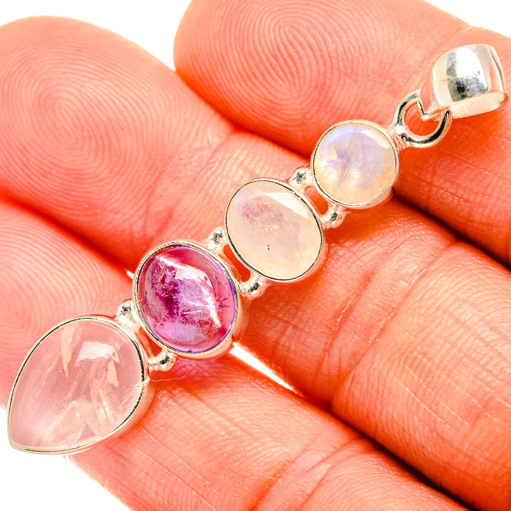 Rose Quartz Pendants handcrafted by Ana Silver Co - PD27399