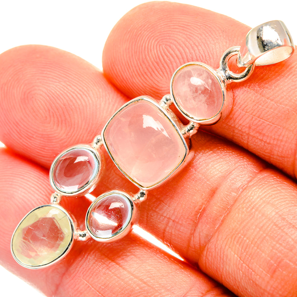 Rose Quartz Pendants handcrafted by Ana Silver Co - PD27401