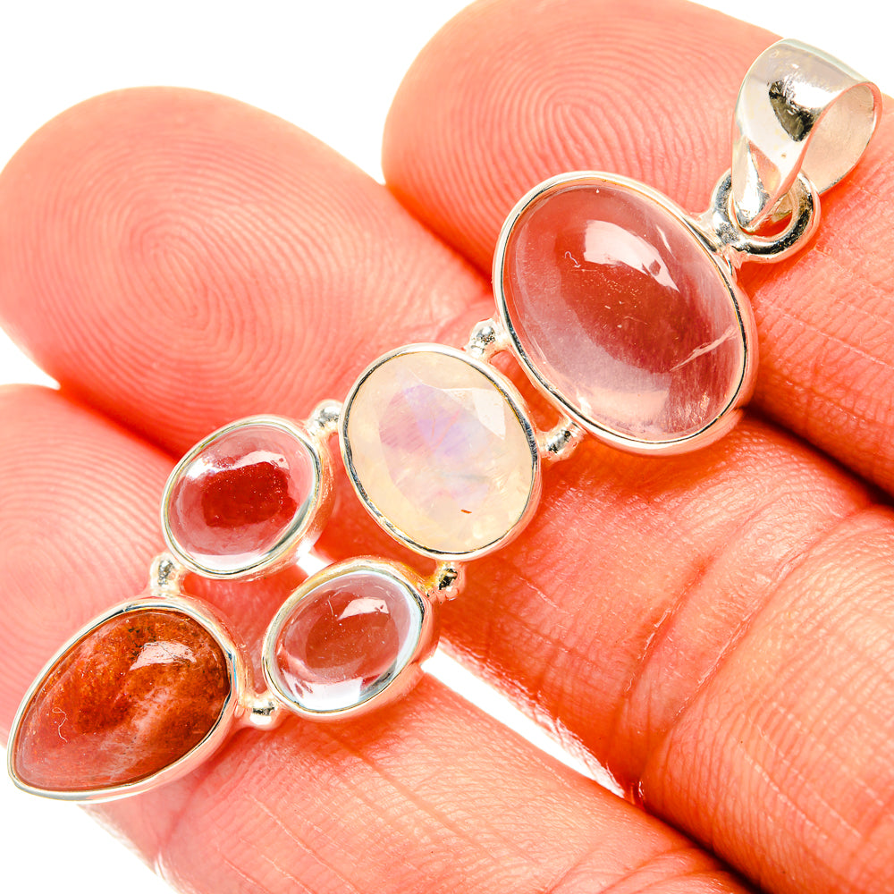 Rose Quartz Pendants handcrafted by Ana Silver Co - PD27402