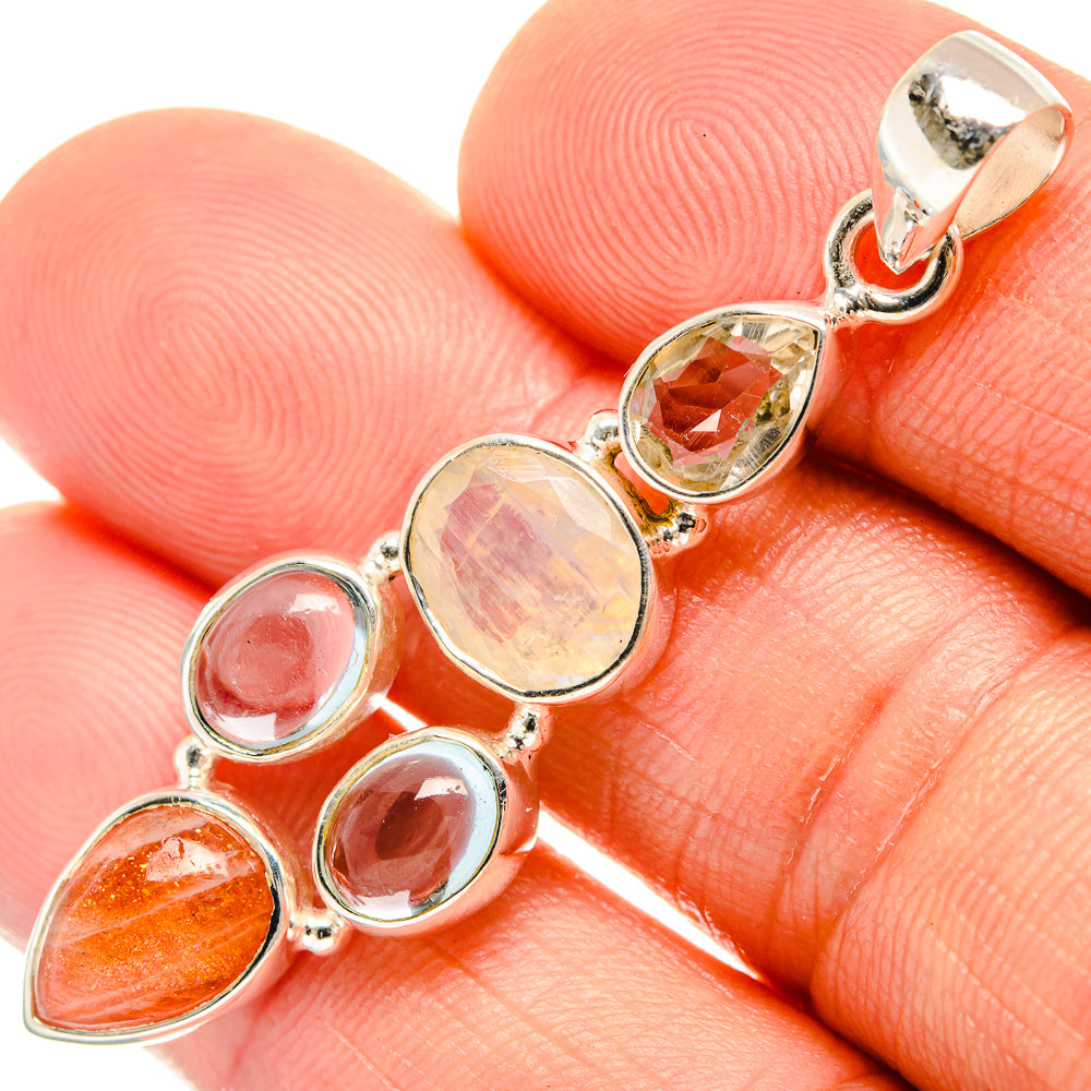 Rainbow Moonstone Pendants handcrafted by Ana Silver Co - PD27406