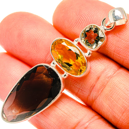 Smoky Quartz Pendants handcrafted by Ana Silver Co - PD27408